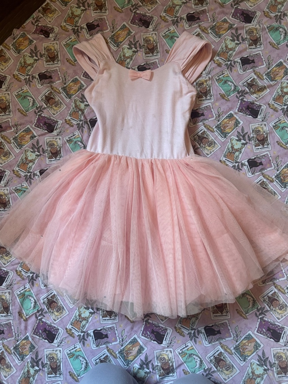 Girls Pink Tulle Ballet Dress Costume with Bow